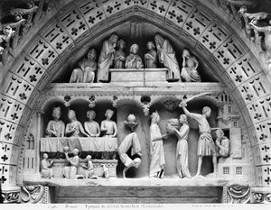 Cathédrale de Rouen, reproduction du tympan du portail de la façade de Saint-Jean-Baptiste - French School